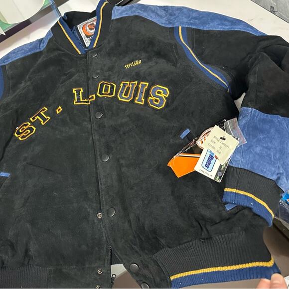 Officially Licensed NFL St.Louis Blues Men's Suede Jacket G-III NWT in Size XL - Picture 1 of 10